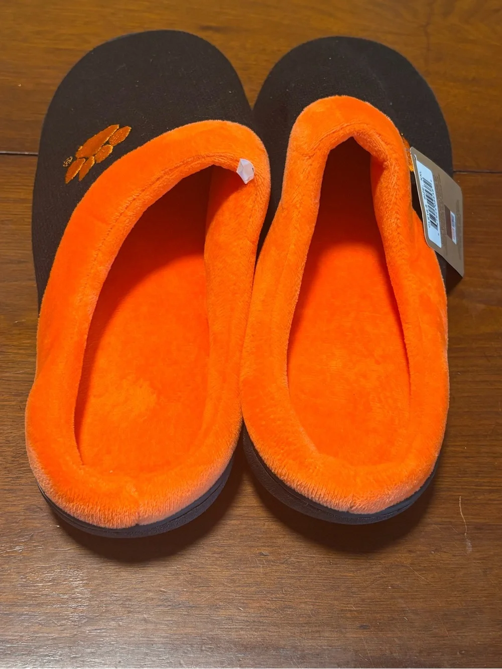 Comfy Feet Clemson Tigers Clog Slippers Black/ Orange Size XXL